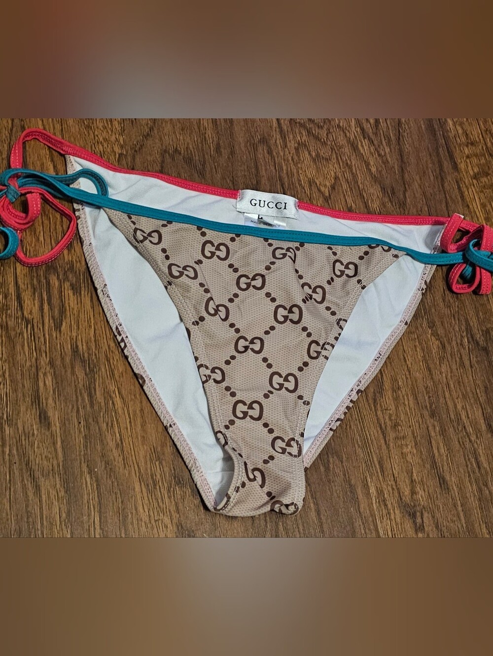 GG Supreme monogram string bikini bottom